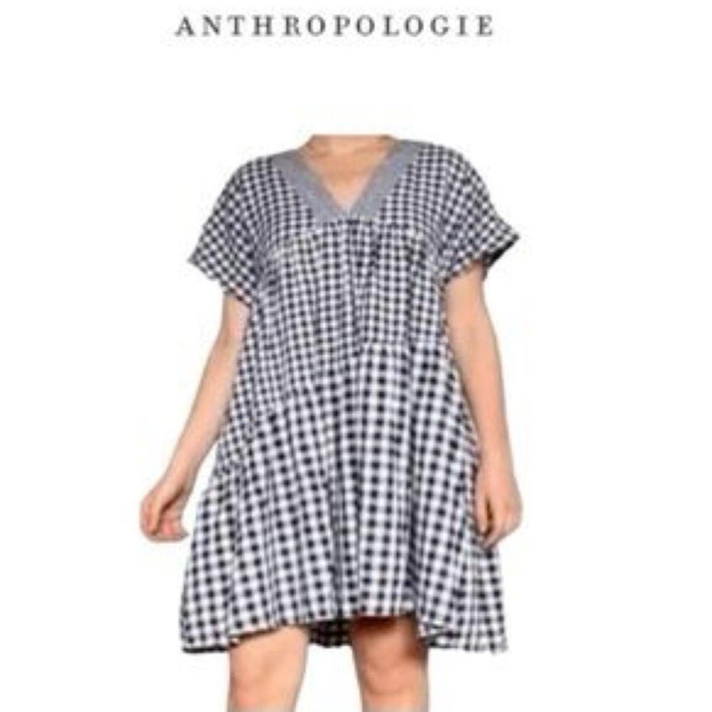 ANTHROPOLOGIE Gingham Short Sleeve Dress - Picture 4 of 12